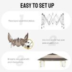 CROWN SHADES 13×13 Pop Up Gazebo, Canopy Tent, Gazebos on Clearance – Outdoor Gazebo for Backyard & Patio Furniture – Carpa Pop Up Tent with Wheeled STO-N-Go Cover Bag (Beige & Coffee) - Image 3
