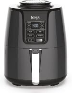 Ninja Air Fryer | 4 QT Capacity | 4-in-1 Roast, Crisp, Roast, Reheats, & Dehydrates | Dishwasher Safe Parts | 105°F-400°F | Includes 20 Easy & Healthy Recipes | 1550 watt | Grey | AF101