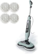 Shark Steam & Scrub Steam Mop, All-in-One Scrubbing and Sanitizing Hard Floor Cleaner, LED Headlights, 4 Dirt Grip Soft Scrub Pads Included, XL Water Tank, Swivel Steering, Hawaiian Grey, S8001