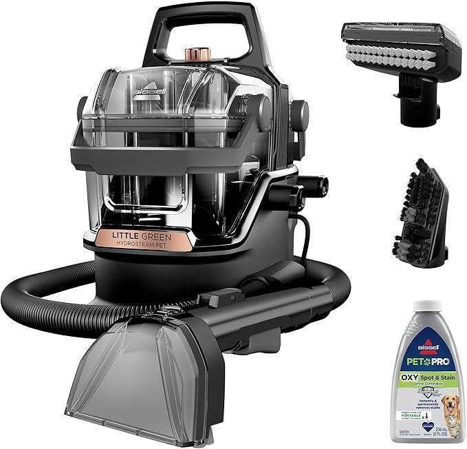 81LeGewL7iL._AC_SX679_.jpg BISSELL Little Green HydroSteam Multi-Purpose Portable Carpet and Upholstery Cleaner, Car and Auto Detailer, 3618 - Image 1