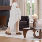UGG Adalee Faux Fur Throw Blanket for Couch, Cozy Soft Blanket for Bed or Chair, Giftable Fluffy Throw, Machine Washable, Luxury Spring Home Decor, 50-inch x 70-inch, Natural White - Image 2