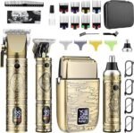 GSKY Hair Clippers for Men Professional, Beard Trimmer Kits & Sets, Cordless Mens Hair Trimmer, Electric Shavers, Haircutting Machine with LED Display, for Barber