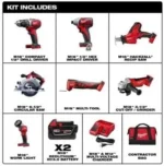 Milwaukee M18 Cordless Combo Kit (7-Tool) with Two 3.0 Ah Batteries, Charger and Tool Bag - Image 2