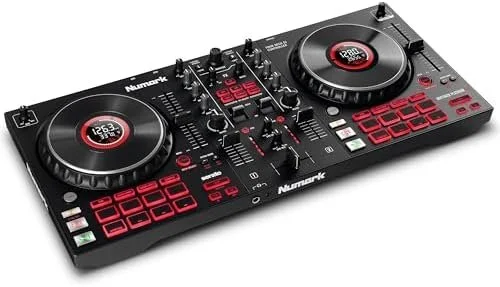 a1-69-1.webp Numark Mixtrack Platinum FX Serato DJ Controllers with Jog Wheel Displays, 4 Decks, Mixers, Effects Paddles and (Audio Interface) - Image 1