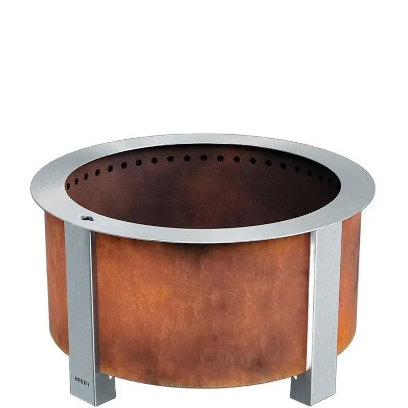 c1-7-1-1.webp X Series 28 Inch Round Cortens Steels Wood-Burning Fire Pit in Stainless Steel by Breeo - Image 1
