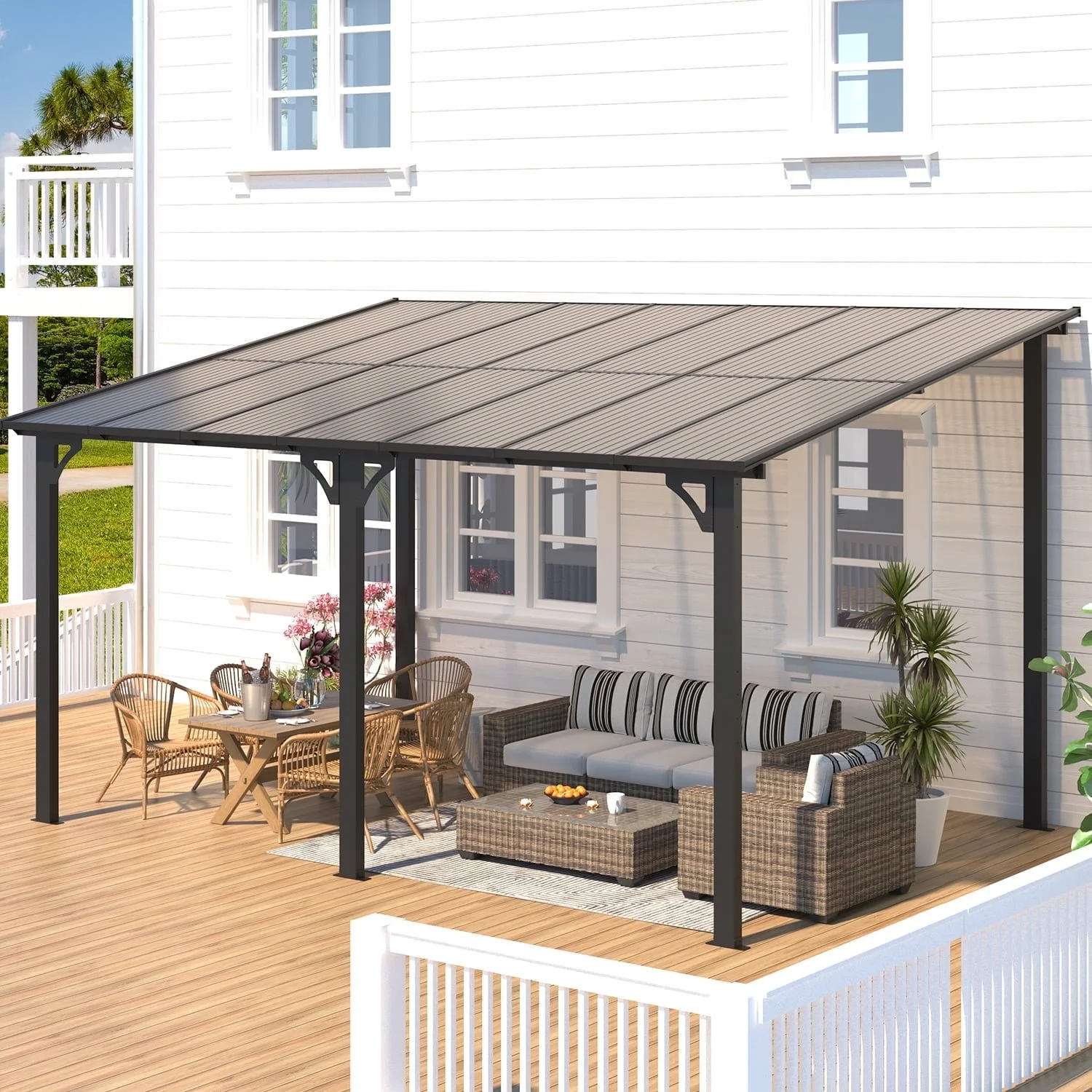 d1-5-1-1.webp Aecojoy 10 ft. x 14 ft. Dark Gray Aluminums Patio Covers - Image 1